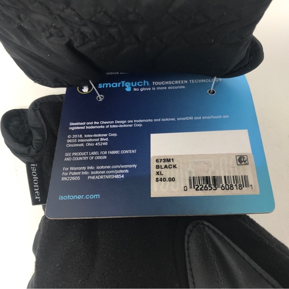 Isotoner Sleekheat + SmartDRI Glove, Size XL - Black Men's - Picture 5 of 7